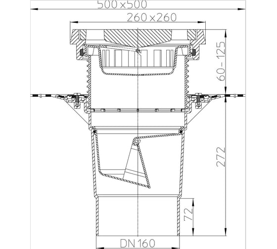 Дворовый трап HL (вертикальный выпуск) HL 616H/5