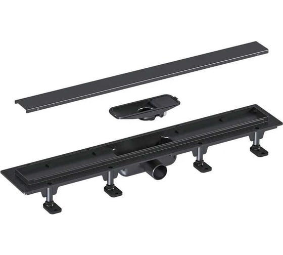 Линейный трап GOOD DOOR 850 черный, с прорезями, сухой затвор ТЛ00036