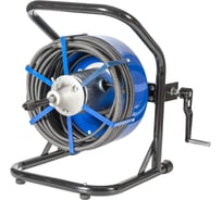 Машина для удаления засора барабанного типа КРОКОЧИСТ с ручным приводом, для труб длиной до 25 метров, диаметром до 110 мм, в комплекте спираль усиленная стальным сердечником, 4 сменные насадки и ключ 50716-10-25