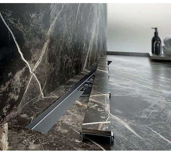 Водоотводящий желоб Alcadrain MARBLE без порогов, с решеткой, под кладку плитки APZ15S-950 00088900
