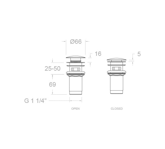 Сливной клапан Ramon Soler QUICK CLAC 1219L