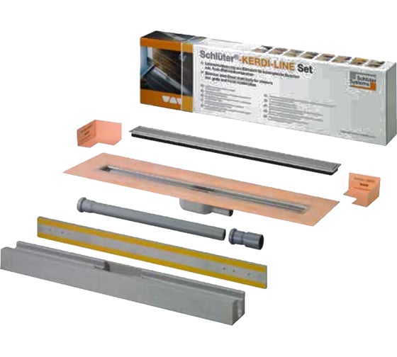Комплект-набор: линейный душевой трап с решеткой Schluter Systems A Set 80 cm KLA19EB80S1
