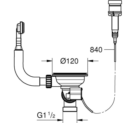 Комплект слива Grohe с эксцентриковым управлением и переливом 40953000