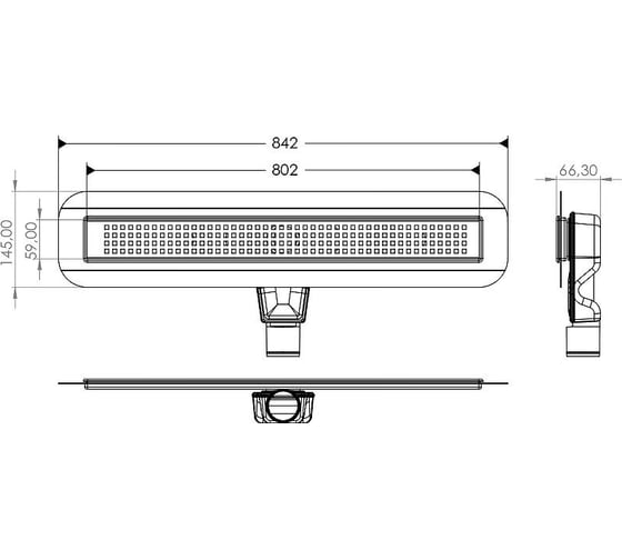 Дренажный канал Timo steel 80 см с решеткой strip из нержавеющей стали basic BSSG-80 S50Rb