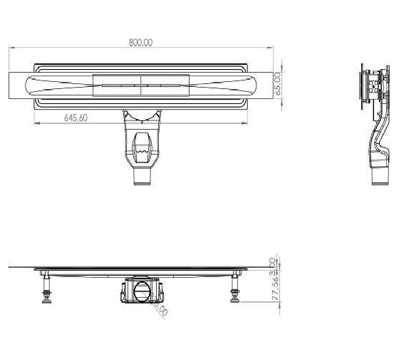 Дренажный профиль Timo premium SP-80-S50R