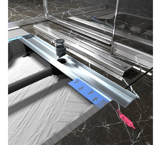 Душевой лоток Timo Drain Protect 700 с вставкой SG20, сатин DP20700-SG20700