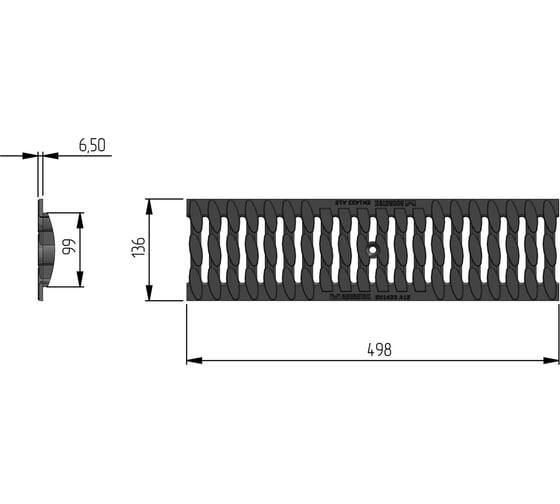 Решетка пластиковая AQUASTOK косичка Norma DN100 А15 500*136*15 310031A 554703
