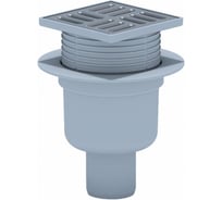 Регулируемый трап АНИ Пласт вертикальный выпуск, сухой затвор, Дн50, нержавеющая решетка, 100х100 мм TQ5702 004-0195