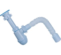 Сифон для умывальника/мойки АНИ Пласт бутылочный, 1 1/2x40, гофра, 40х50, нержавеющая сетка C0110 025-0273