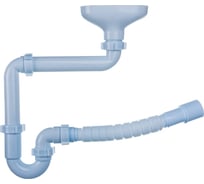 Сифон АНИ Пласт трубный, с разрывом струи, смещенный, 1 1/2x40, гофра, 40х40/50, выпуск воронка DR5015 025-0544