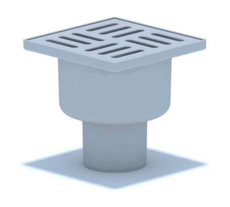 Нерегулируемый трап АНИ Пласт вертикальный выпуск, гидрозатвор, Дн50, пластиковая решетка, 100х100 мм TA5204 004-0221