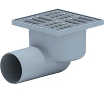 Нерегулируемый трап АНИ Пласт горизонтальный выпуск, сухой затвор, Дн50, нержавеющая решетка, 100х100 мм TQ5102 004-0246