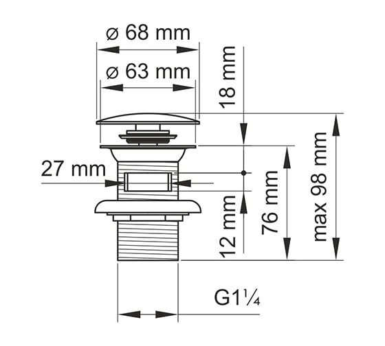 Донный клапан WasserKRAFT латунь A153