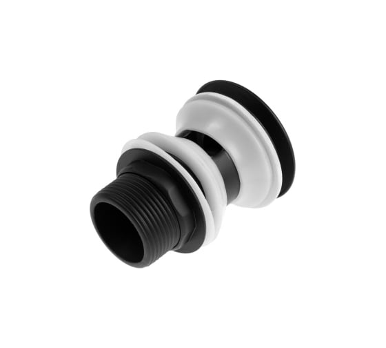 Донный клапан GRIALE 1 1/4" с переливом, высота 80 мм, нержавеющая сталь, черный матовый GR9559106