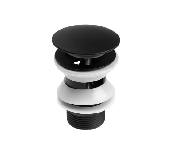 Донный клапан GRIALE 1 1/4" с переливом, высота 80 мм, нержавеющая сталь, черный матовый GR9559106