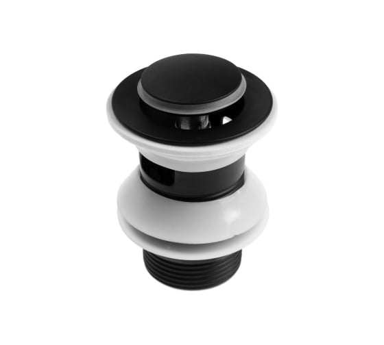 Донный клапан GRIALE 1 1/4" с переливом, высота 80 мм, нержавеющая сталь, черный матовый GR9559104