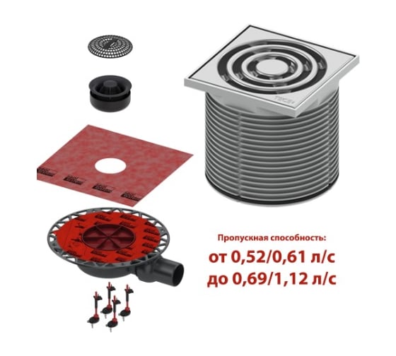 Трап дренажный TECE drainpoint S, комплект KDP-S110 1