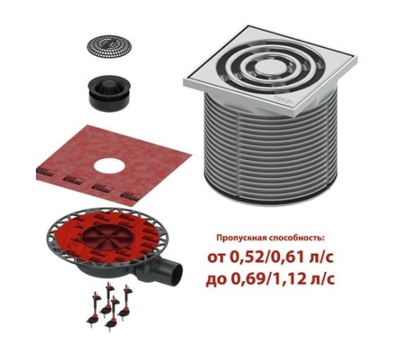 Дренажный трап TECE drainpoint S, комплект KDP-S120
