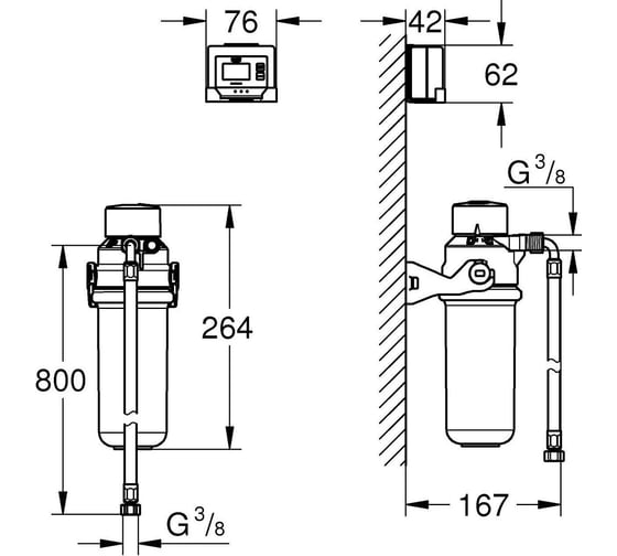 Комплект фильтра GROHE Blue с головкой и таймером 41136000