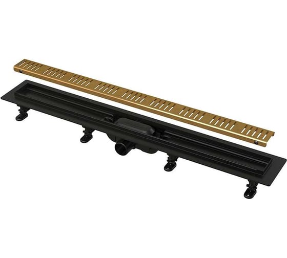 Водоотводящий желоб из пластика Alcadrain APZ10BLACK-750BRASS 00079474 1