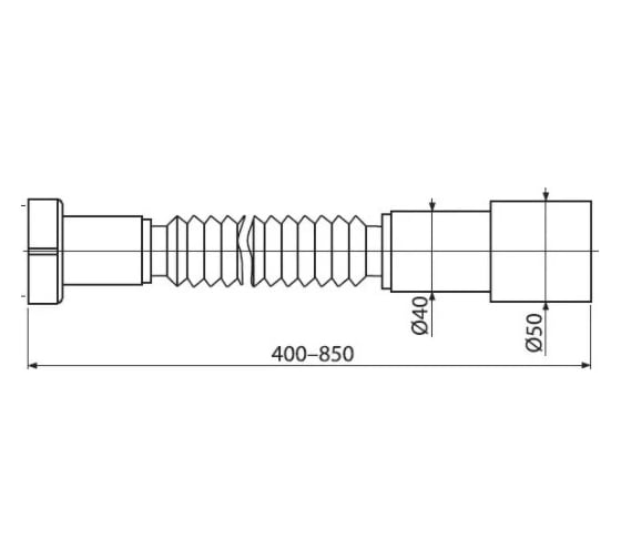 Гофра Alca Plast 40/50x40/50 L-400-850 A72 025-1290