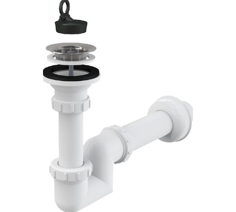 Сифон для умывальника Alcadrain A412 «S» диам.40 с нержавеющей peшeткой диам.63 00022253