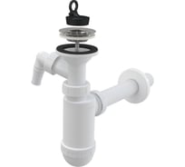 Сифон для умывальника Alcadrain A410P DN32 со штуцером и нержавеющей peшeткой DN63 00052516