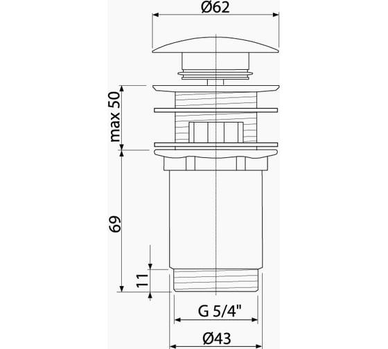 Водослив для умывальника Alcadrain A392-ANTIC click clack, 5/4 00023929