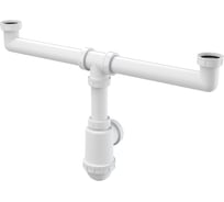 Сифон для сдвоенной мойки Alca Plast A448-DN50/40 с накидными гайками 6/4" 00052467