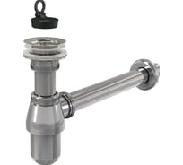 Сифон для умывальника Alca Plast A437 диам. 32, цельнометаллический, с водосливом 5/4" 00022257