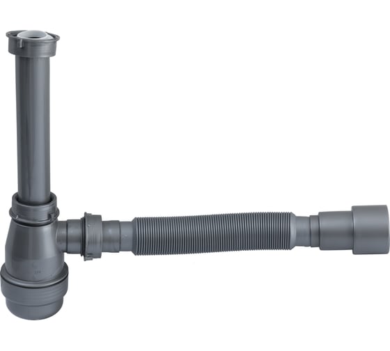 Сифон для раковины Aquanet серый, d40/50, c накидной гайкой 5/4, (332449) 00332449