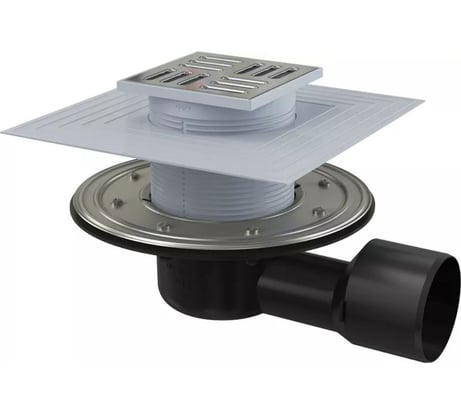 Сливной трап Alcadrain APV3344 105х105, 50 75, подводка – боковая 00022284