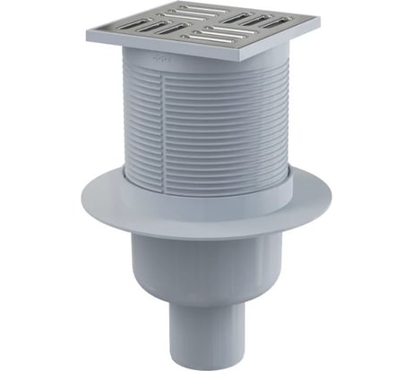 Сливной трап Alcadrain APV2 105х105 50, подводка – прямая, решетка – нержавеющая сталь 00022290