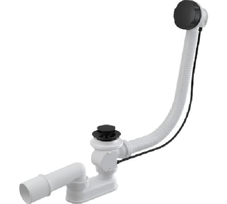 Сифон для ванны Alcadrain A55BLACK автомат, комплект, металл черный 00049215