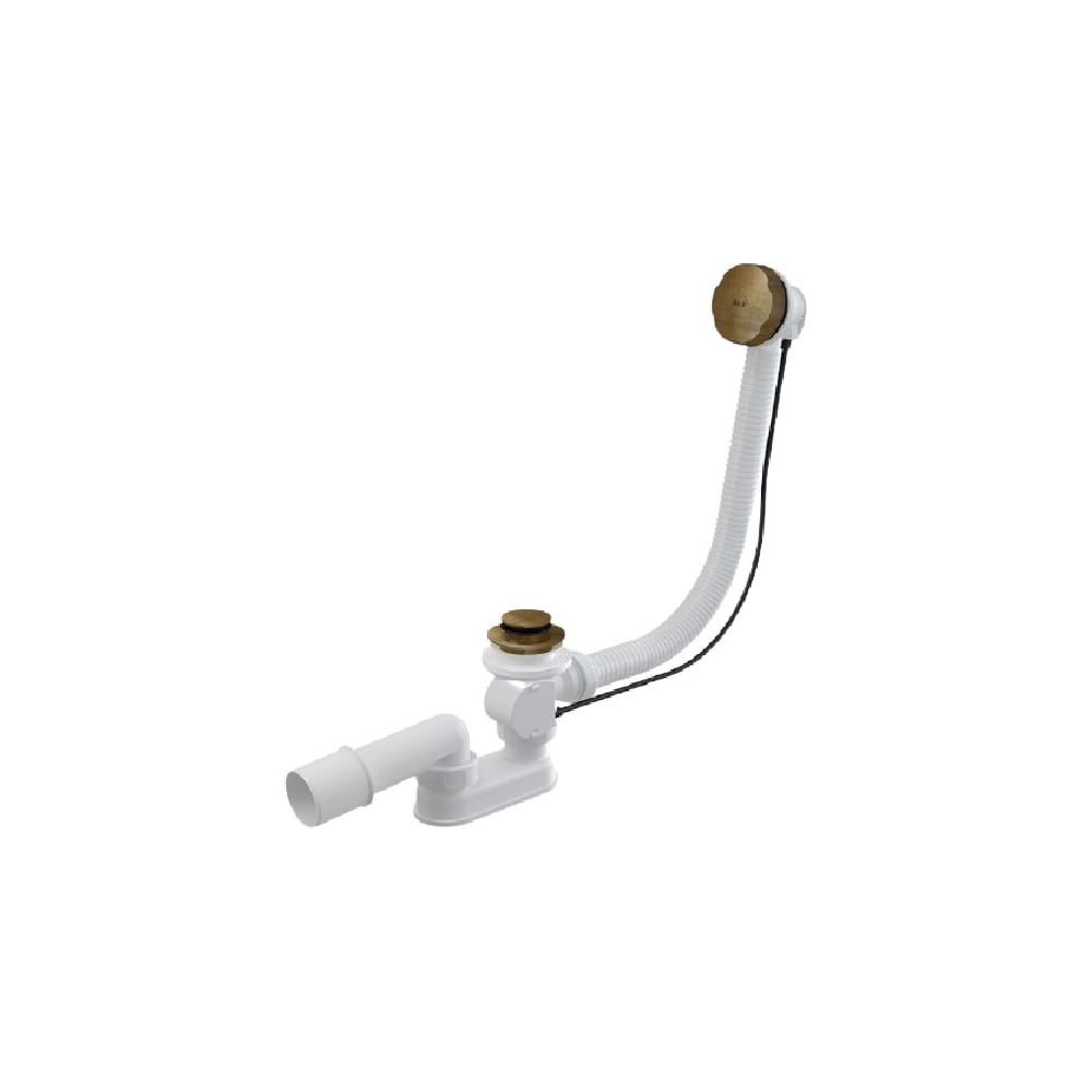 Сифон для ванны Alcadrain A55ANTIC-100 автомат, комплект, бронза-антик ...