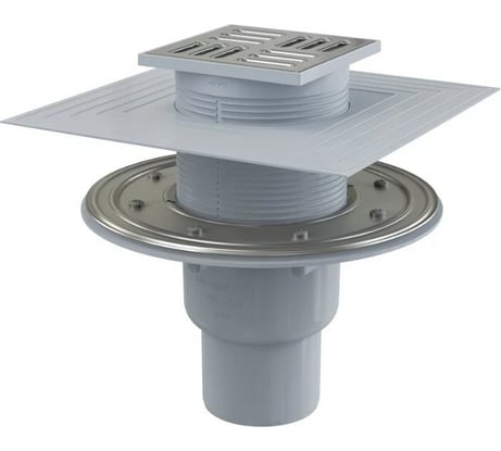 Сливной трап Alcadrain APV2324 105х105 50, подводка – прямая 00023919