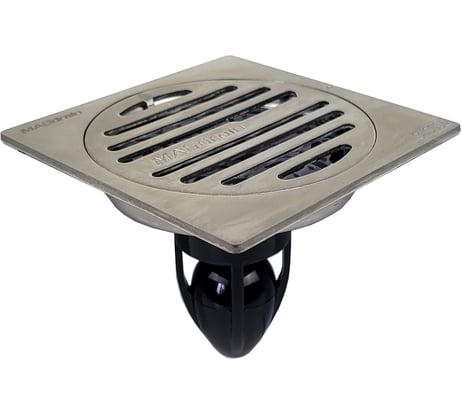 Трап сантехнический MAGdrain (100x100, магнитный клапан, нерж. матовый) PC 30 Q50-B