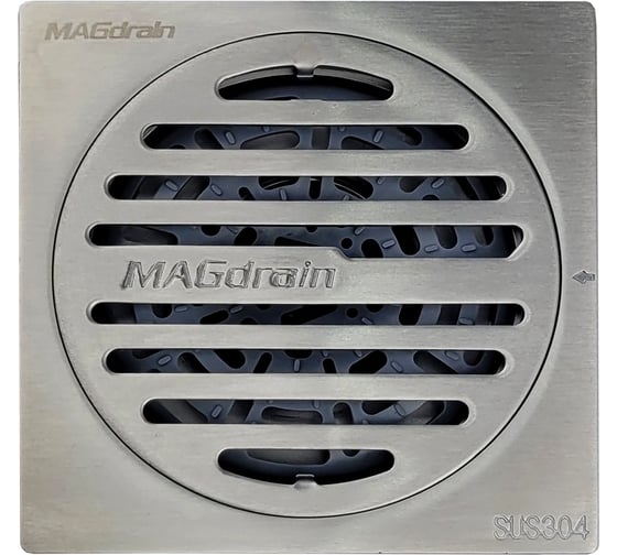 Трап сантехнический MAGdrain (100x100, магнитный клапан, нерж. матовый) PC 30 Q50-B
