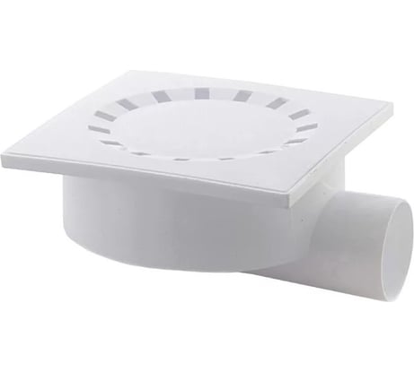 Горизонтальный трап RTP с сухим затвором с поплавком, белый D 50 мм, 150х150 36578
