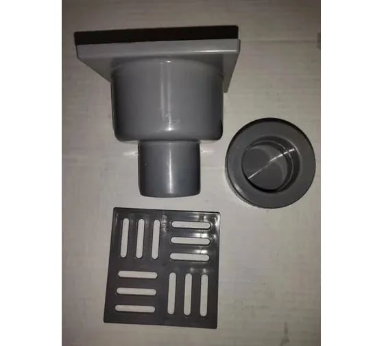 Вертикальный трап RTP с сухим затвором с поплавком, серый D 50 мм, 100х100 36587