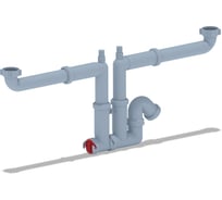 Сифон для мойки АНИ Пласт 3 1/2*40 смещенный с отводом для стиральной машины без выпуска F3520