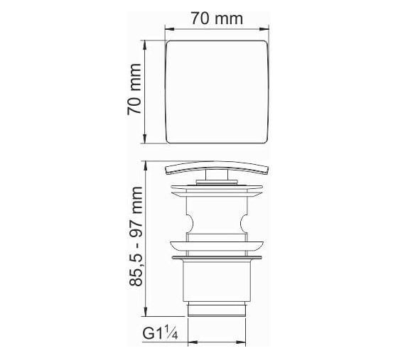 Донный клапан WasserKRAFT Push-up A166