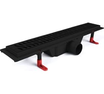 Душевой лоток Miano HARMONY BLACK EDITION черный, боковой слив D50, 400 мм MS-40HB