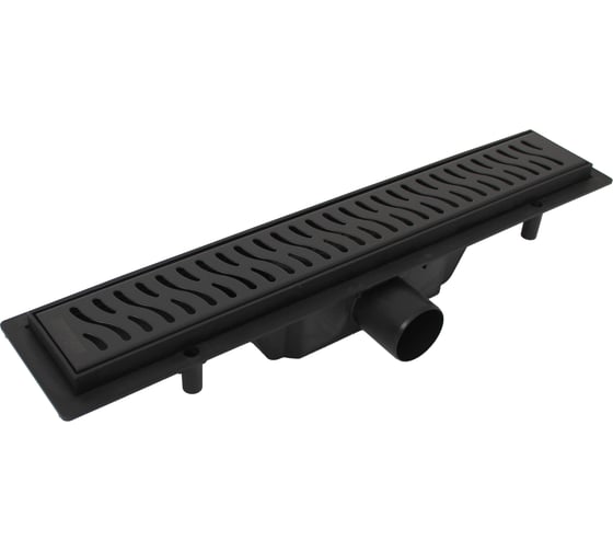 Душевой лоток Miano HARMONY BLACK EDITION черный, боковой слив D50, 400 мм MS-40HB