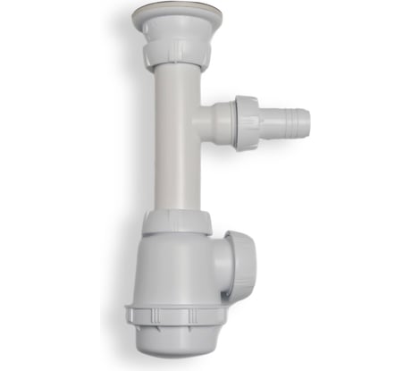 Сифон для раковины и биде Wirquin COMPACT с выпуском, отводом для ст/маш и гибким соединением 30987170