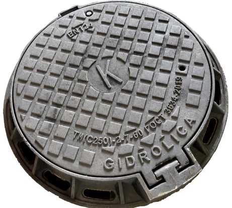 Люк чугунный ТМ(C250)-2-60 Gidrolica Street ("К", канализационная шахта) 2224К