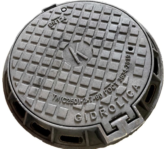 Люк чугунный ТМ(C250)-2-60 Gidrolica Street ("К", канализационная шахта) 2224К