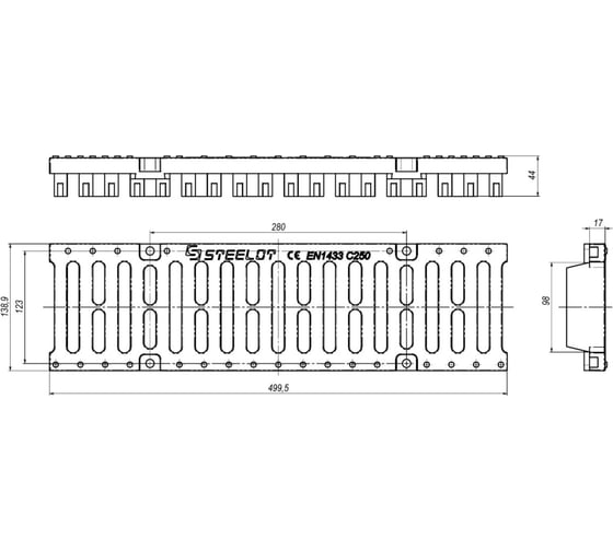 Полиамидная решетка Стилот SteeStart DN100 C250 Р1018AC