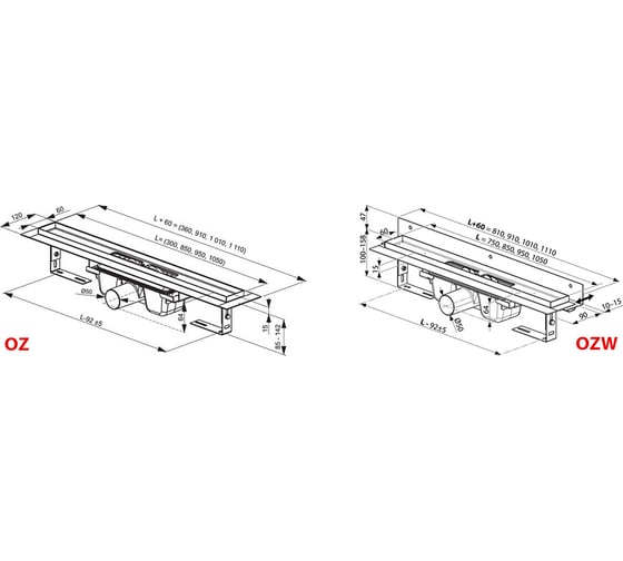 Душевой канал Ravak Chrome из нержавеющей стали, 1050 X01429