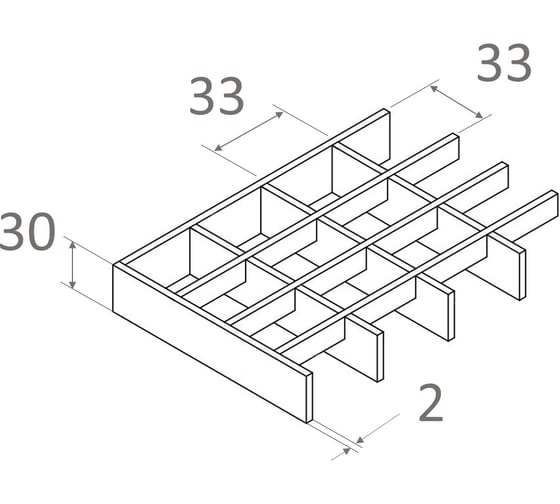 Прессованный решетчатый настил AQUADRENAG 33x33/30x2 Zn 500x1000 мм Р51030332